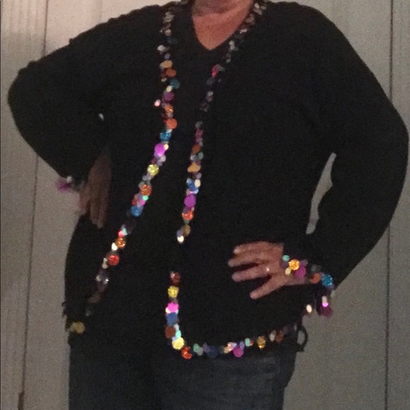 Black Belle Point Seater w/Lg sequin bangles Sz 2x - Picture 2 of 10